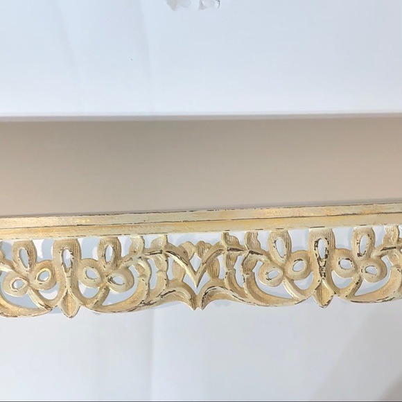 One Display Wall Shelf in Ivory & Gold Accent